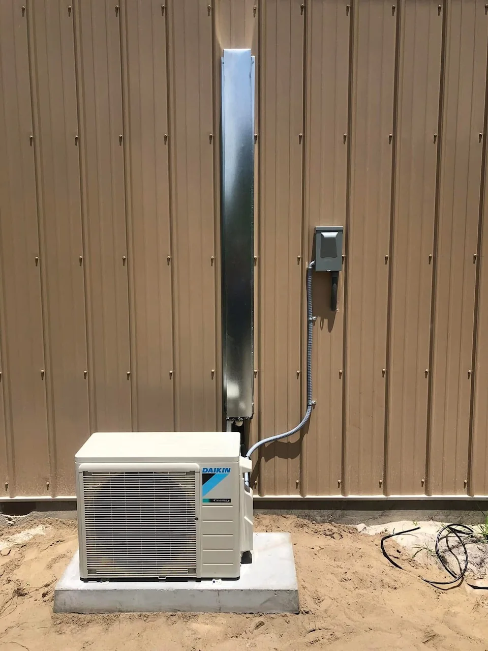 Daikin ductless mini split outdoor unit installed by Anchored A/C & Heating in Auburndale FL
